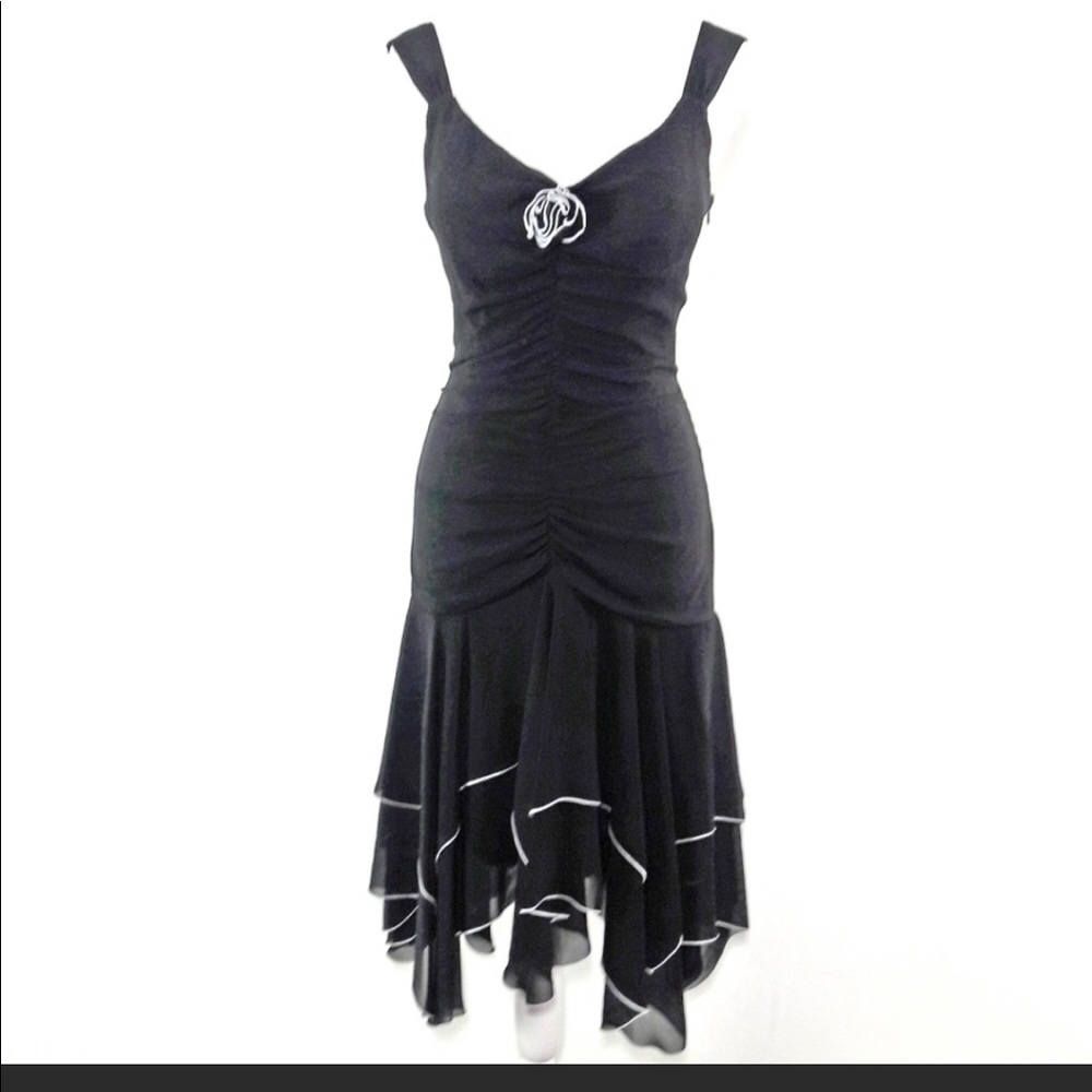 I.N.Studio Black Cocktail Ruched Dress Size 8